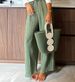 Women's Clothing spring and autumn new printed long sleeved single breasted trousers suit INS casual loose two piece suit_desvips.com