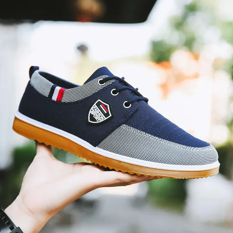 Canvas Casual Shoes For Men Trainers Patchwork Outdoor Flat Lace-up Sneakers Ss1 Ss_desvips.com