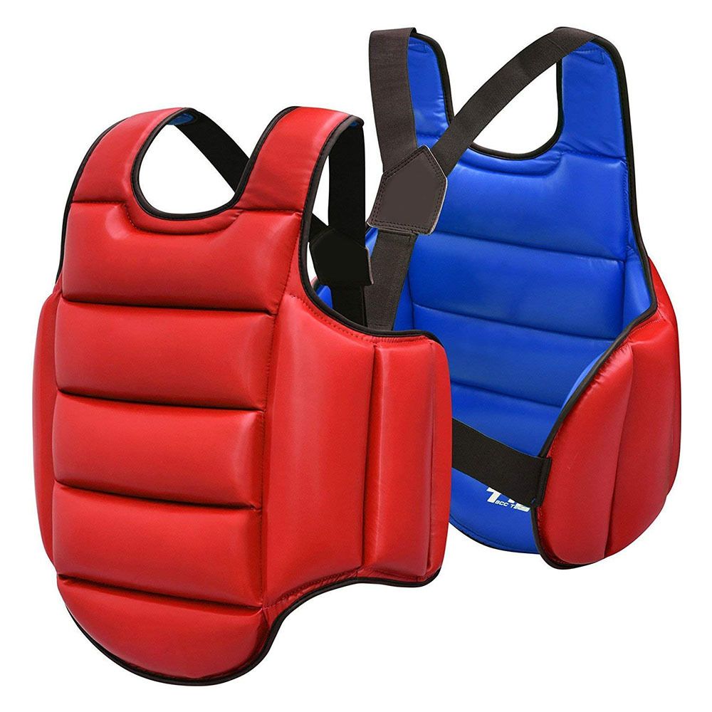 Adult men's and women's Sanda protective gear chest protector children's sports taekwondo boxing double-sided wearable thickened armor_desvips.com