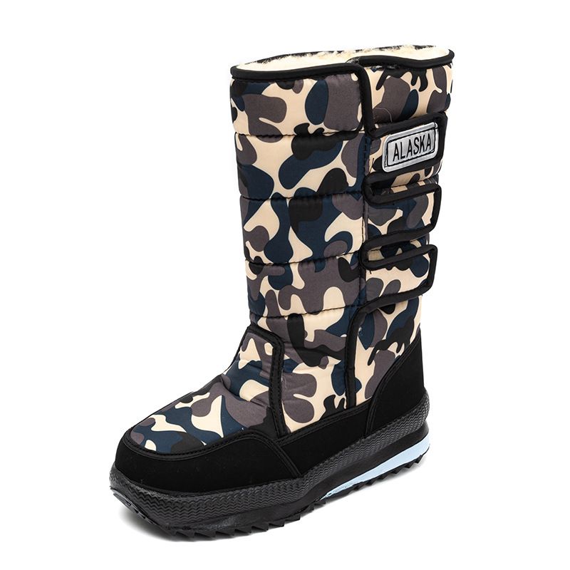 Men's Winter Snow Boots - High Top Waterproof Thermal Insulated Anti-Slip Outdoor Boots For Extreme Cold Weather (Black, Camo Grey, Camo Green)_desvips.com