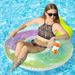 Double Cloud-Shaped Pool Float With Glitter & Cup Holders - Romantic Inflatable Lounger For Couples (Ergonomic Backrest Durable PVC 500lbs Capacity)_desvips.com