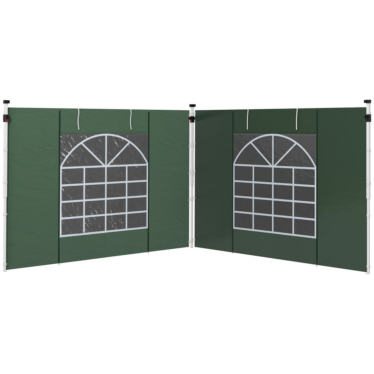 2 Paredes Laterales Para Carpa 295x195 Cm Con Ventana Enrollable Y Puerta Con Cremallera Para Carpa 3x3 M O 3x6 M Verde_desvips.com