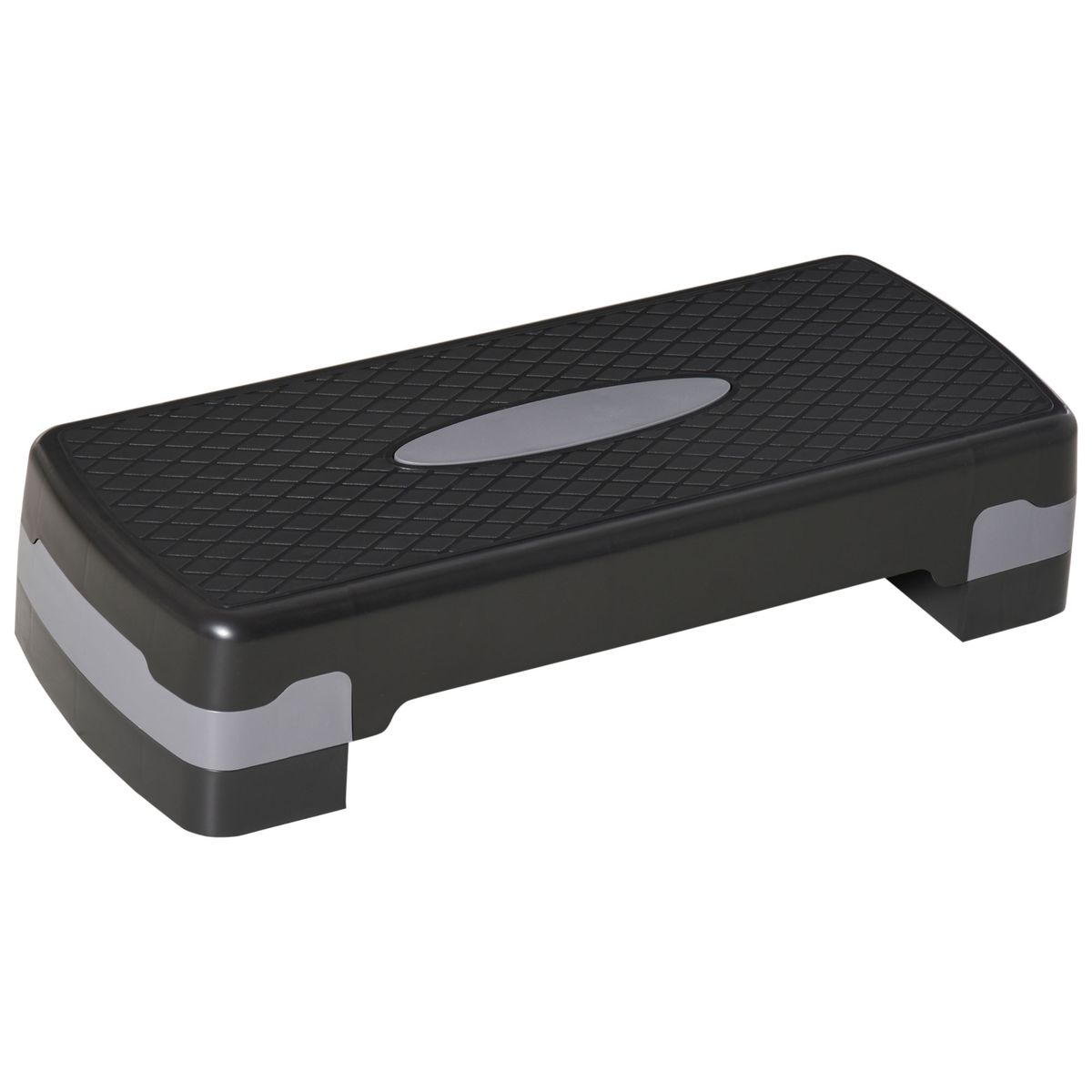 Stepper Aerobic Fitness Hauteur Reglable 2 Niveaux Surface Antiderapante PP 68 X 29 X 15 Cm Noir Et Gris_desvips.com