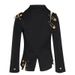 Women's Shoulder Mesh Stitching Pin Decoration Long-sleeved Slim-fit Slimming Small Suit Jacket Women's Fashion_desvips.com