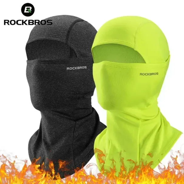 ROCKBROSKeepWarmBalaclavaWinterWomenMen'sMotorcycleBikeHelmetInnerCapCyclingSkiingFaceMaskThermalWindproofHat_desvips.com