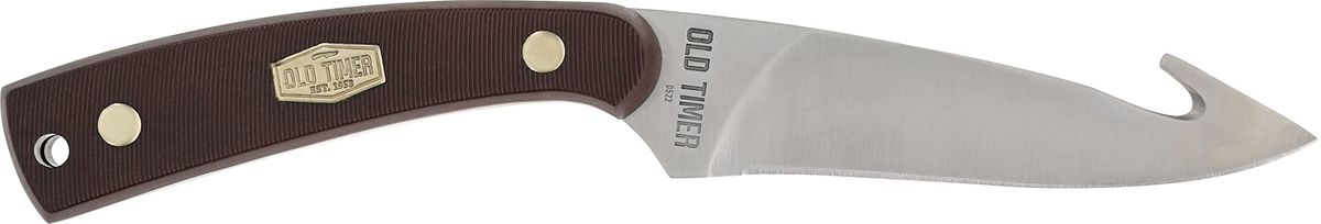 Old Timer 158OT Guthook Skinner Fixed Blade Knife With 7.3-inch High Carbon Stainless Steel Full Tang Construction, 3.5-inch Blade, And Sawcut Handle_desvips.com