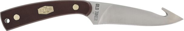 Old Timer 158OT Guthook Skinner Fixed Blade Knife With 7.3-inch High Carbon Stainless Steel Full Tang Construction, 3.5-inch Blade, And Sawcut Handle_desvips.com