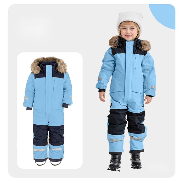 Outdoor Single And Double Board Luminous Windproof Waterproof Thickened Warm One-piece Children's Ski Suit_desvips.com