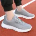 Men's Running Black PU Upper Flat Comfortable Walking Lightweight And Wide Footed Casual Sports Leather Shoes_desvips.com