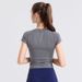 New Running Fitness T-shirt Drawstring Slim Fit Quick Drying Sportswear Yoga Suit Top Women's Short Sleeved_desvips.com
