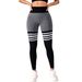 Women's High-Waisted Striped Sports Leggings Quick Drying Fitness Yoga Wear European American Style Outdoor Running Pants_desvips.com