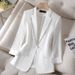 Women's Clothing White small suit jacket for women 2023 new spring and autumn Korean style casual high-end fashion suit ladies tops_desvips.com