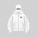KOOSSOASIS American Trendy Brand Double Hat Bandit Design Hooded Zipper Cardigan Sweater Couple Windproof High Street Suit_desvips.com