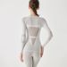 New Seamless Yoga Sports Long Sleeve T-Shirt Top For Women, Slimming Fitness Wear, Skiing Inner Layer Set_desvips.com