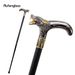 Golden Black Wolf Head Biting Walking Cane Fashion Decorative Walking Stick Gentleman Elegant Cosplay Cane Knob Crosier 93cm_desvips.com