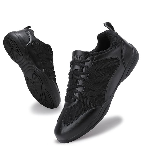 Black Cheer Breathable Lightweight Cheerleading Shoes For Girls Youth Competition Athletic Training_desvips.com