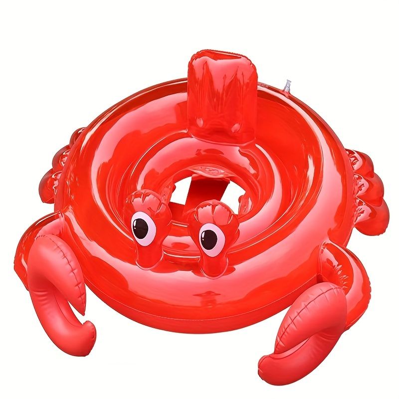 Kids' Inflatable Crab Swim Ring - Durable Pvc Leather, Perfect For Ages 3-6, Summer Pool Fun_desvips.com
