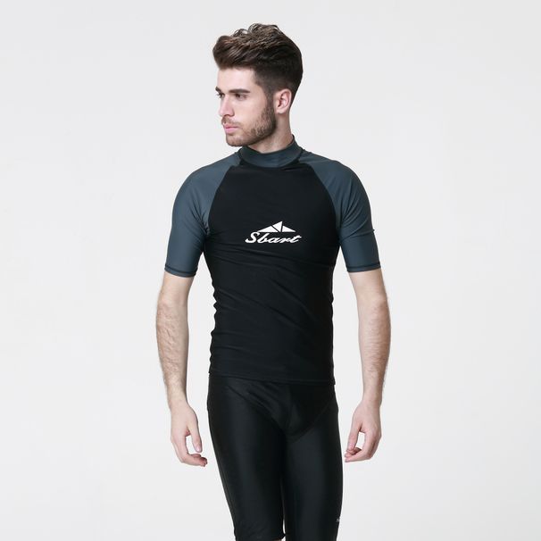 Shark Bart Two-Piece Short Sleeve Swimming Anti-Allergy Swimsuit Summer Breathable Diving Suit Men's Swimwear_desvips.com