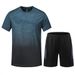 Men's Clothing Sportswear Suit Short Sleeved Summer Quick Drying Breathable T Shirt Morning Jogging Basketball Training Shorts Fitness Badminton Suit_desvips.com
