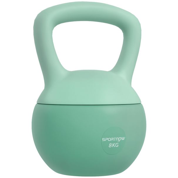 Kettlebell 8 Kg, Avec Poignée Antidérapante, Pour Fitness Musculation Cardio, 19 X 19 X 28 Cm, Vert_desvips.com