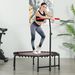 Trampolín De Fitness 114x114x132 Cm Con Mango Ajustable De 3 Niveles Y Marco De Acero Rojo_desvips.com