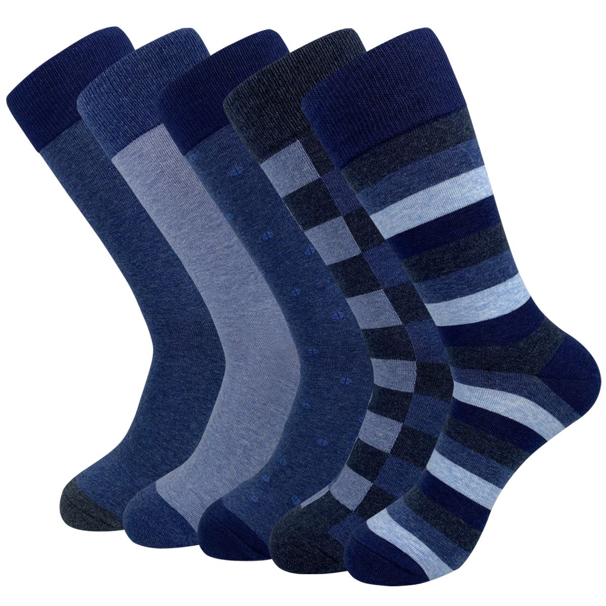 5 Pairs Mens Dress Stripe Plus Size,High Quality Combed Cotton Crew Socks,business Cool Breathable Casual Socks For Men_desvips.com