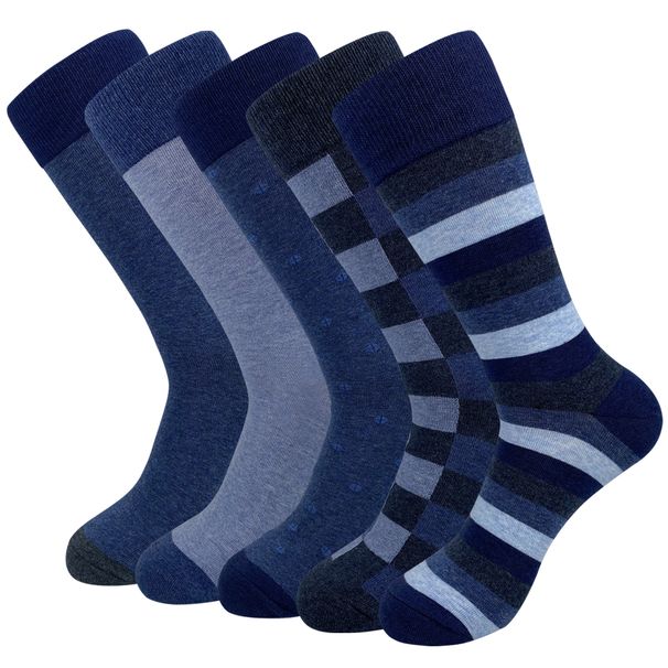 5 Pairs Mens Dress Stripe Plus Size,High Quality Combed Cotton Crew Socks,business Cool Breathable Casual Socks For Men_desvips.com