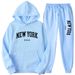 New York American For Men And Women Fashion Letter Print Graphic Sweatshirt Loose Casual Hoodie Set_desvips.com