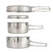 4-Piece Stainless Steel Camping Cookware Set - Lightweight & Compact For Hiking & Picnic (2-3 Person Portable Cooking Kit)_desvips.com