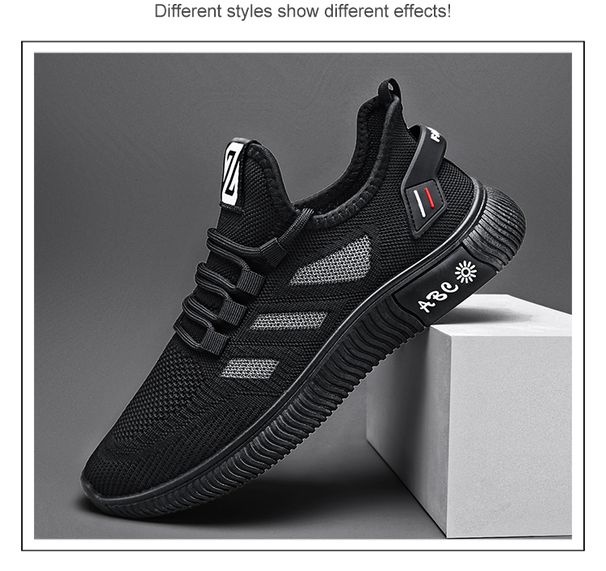 Mens Slip On Trainers Breathable Comfort Fashion Jogging Sneakers Lightweight Casual Mesh Walking Running Shoe_desvips.com