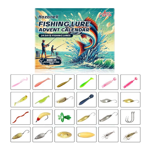 HozoneX Christmas Lure Enthusiast Gift Box Set Fishing Lures Hard Baits_desvips.com