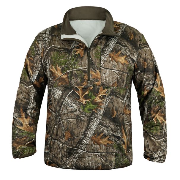 LOOGU Camo Thermal Half-Zip Pullover – Men's & Women's Winter Hunting Shirt For Hiking, Camping & Outdoor Adventures (SUPER2.0 Camo )_desvips.com