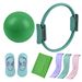 Pilates Ring Seven-Piece Stretch Aid Silicone Resistance Band Socks Yoga Straw Ball Slimming Set_desvips.com