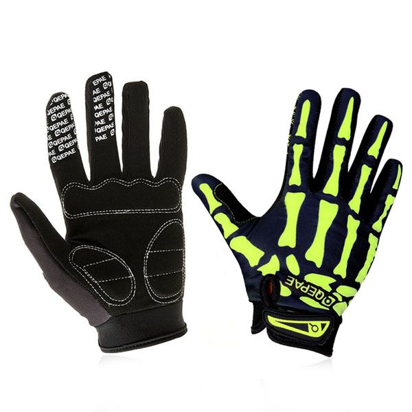 SkullFullFingerKnuckleGloveAntislipMittensMotorcycleCyclingWinterWarmMittenUnisexSportGlovesBicycleEquipment_desvips.com