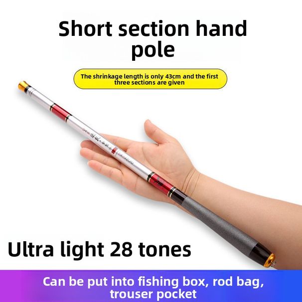 Dawa Purple Eagle Ultra-Short Section Fishing 28 Pocket Stream 19 Adjustable Ultra-Light Ultra-Hard Carbon Mini Portable_desvips.com