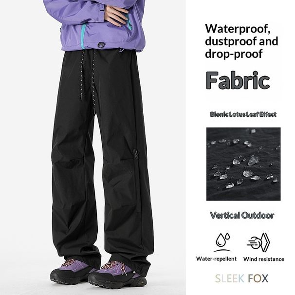 001 Fleece-Lined Thickened Winter Outdoor Waterproof Casual American Style Cool Cargo Straight-Leg Hiking Work Pants Trendy_desvips.com