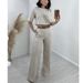 luxury veet blazer & pants set for women – elegant goldtoned autumn outfit with matching trousers_desvips.com
