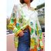 Women's Clothing new printed holiday long sleeved two piece suit INS loose casual trousers suit _desvips.com