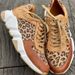 Foreign trade large size leopard print lace up women's shoes 2024 new thick soled round toe low top leopard print sports and casual shoes for women_desvips.com