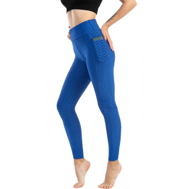 Bubble Pocket Yoga High Elastic Sweat-Wicking Butt-Lifting Slimming Fitness Pants Leggings For Women_desvips.com