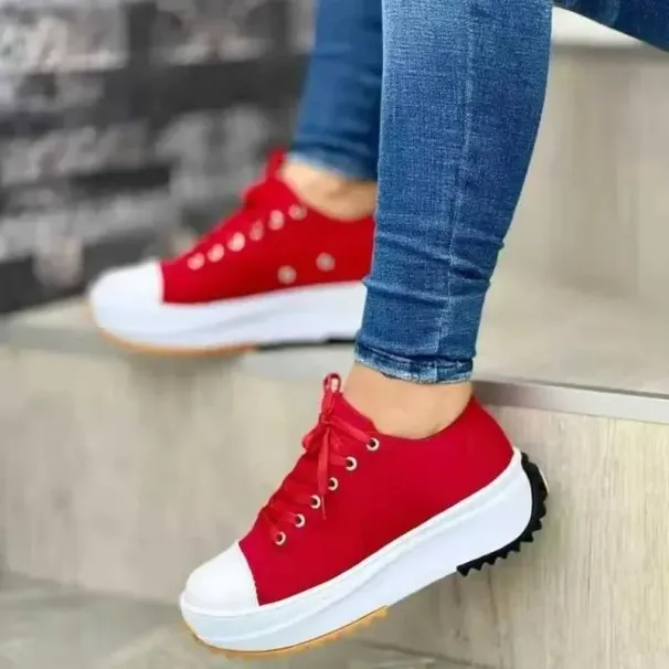 Designer Brand Fashion Women Canvas Breathable Casual Plus Size 43 Woman Platform Sport Shoes Female Lace Up Tennis_desvips.com