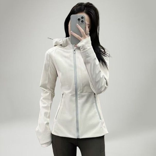 Slim Fit Soft Shell Jacket For Women 2025 Spring Summer New Fashionable Sports Versatile Waist-Cinching Slimming Top_desvips.com