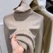 Soft sticky sweater with pile collar base, women's inner layer, slimming effect, autumn and winter new high neck knitted_desvips.com