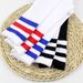 Three Stripe Cotton Mid Calf Socks Individually Packaged Versatile Street Style Baseball Soccer Striped Korean Style Sweat Wicking Odor Resistant_desvips.com