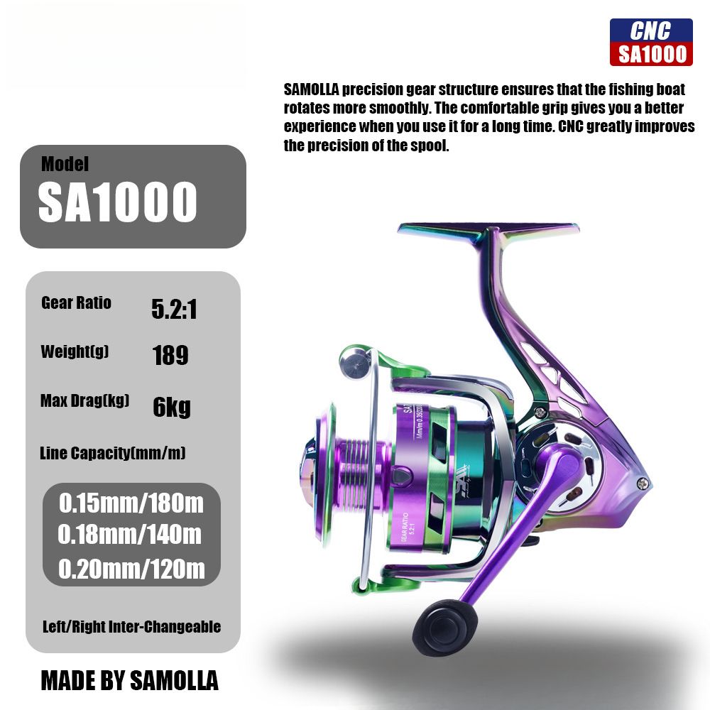 New Chameleon Spinning Reel, Electroplated Colorful Fishing Reel With Metal Spool, Long Casting Sea Rod Reel_desvips.com