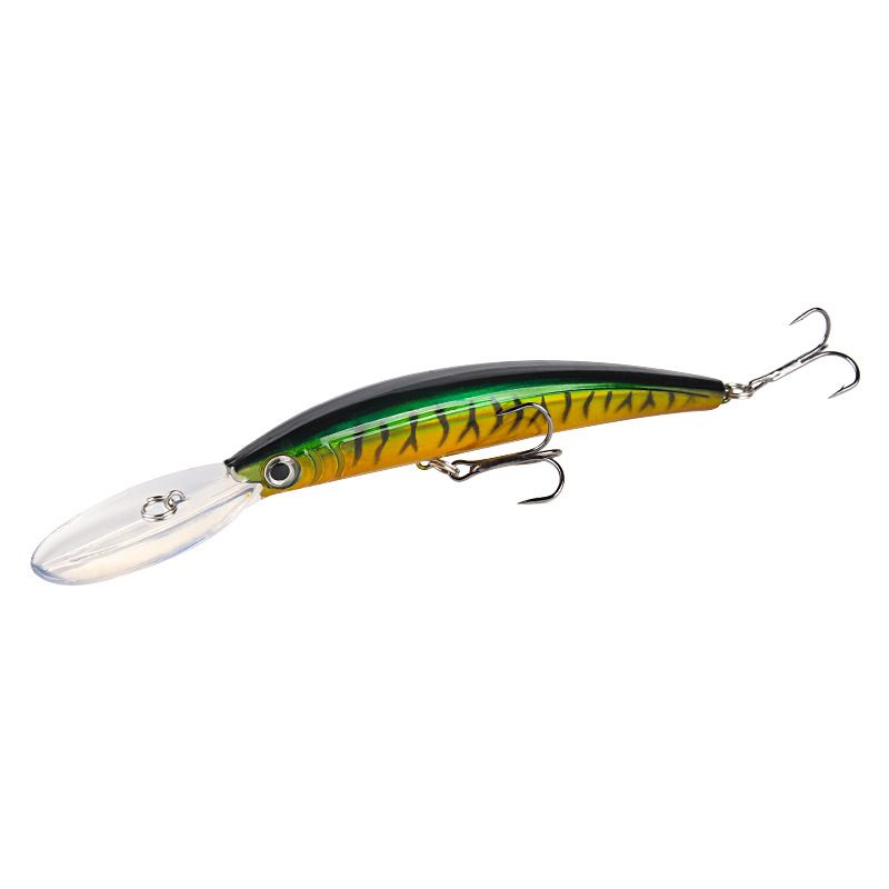 Lure Bait Long Tongue Minnow Diving 15.3cm16g Simulation Ring Bead Bait Freshwater Sea Fishing Perch Bait_desvips.com