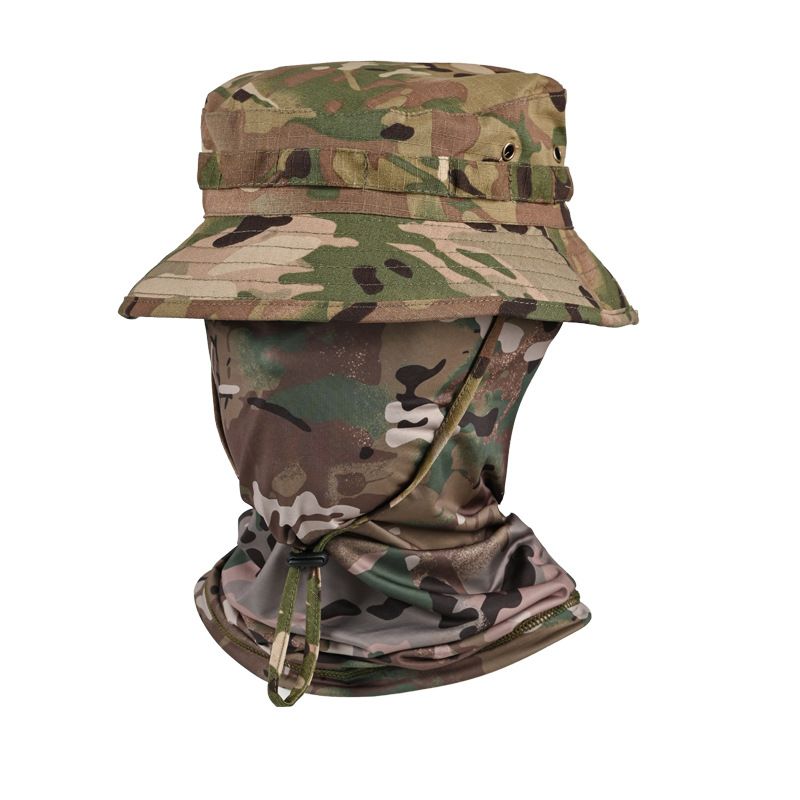 Summer Fisherman Sports Outdoor Men's Ice Silk Sunscreen Face Mask, Sun Camouflage Mountaineering Hat Set_desvips.com