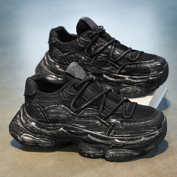2025 Thick Soled Summer New Style Breathable Mesh Height Increasing Shock Absorbent Air Cushion Sports Men's Trendy_desvips.com