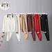 Fashion Sports Casual Knitted For Women 2025 Autumn Winter New Zipper Cardigan Jogger Pants Two-Piece Set_desvips.com