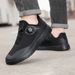 Classic Black Wide Toe Rotary Buckle Design Men's Walking Shoes Outdoor Non-slip Barefoot Sneakers For Men Big Size 47_desvips.com